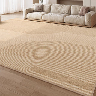 Easy Clean Rug Serenity Wave Pattern Spillproof Pet-Friendly Minimalist Living Room Area Rug