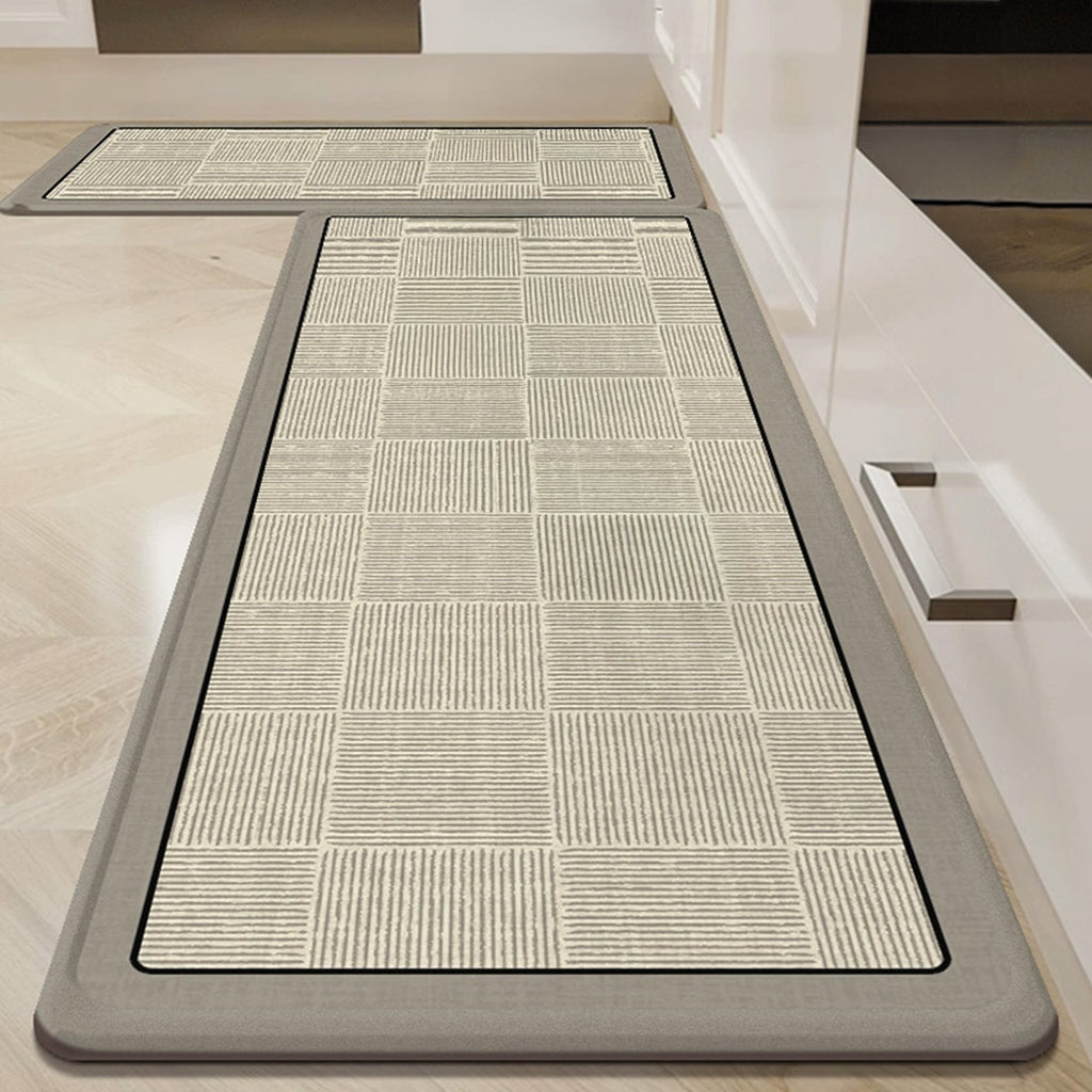 Easy Clean Rug Textured Grid Durable Non-Slip Pet-Friendly Modern Hall ...