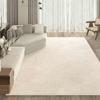 Easy Clean Rug Zen Circle Spillproof Pet-Friendly Living Room Large Area Rug