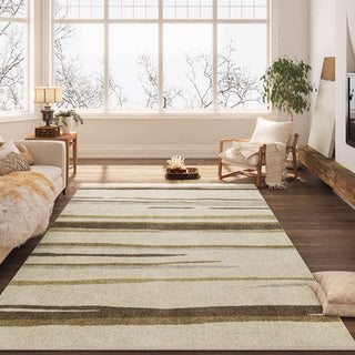 Easy Clean Rug Natural Color Plush Art Deco Area Rug