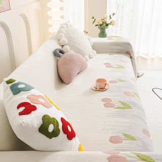 Fresh Tulips Sofa Cover