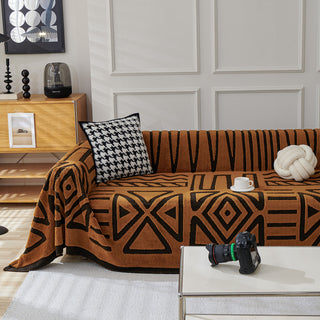 Geometric Pattern Plush Sofa Cover