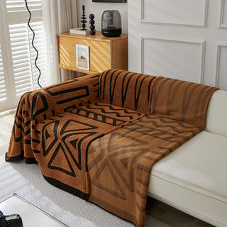 Geometric Pattern Plush Sofa Cover