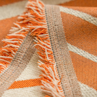 Geometric Rust Chevron Sofa Cover