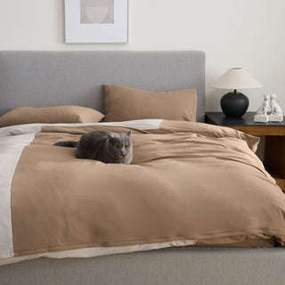 High-Tech Fabric Duvet Cover Set - Pet Hair Repellent for Dog/Cat Families