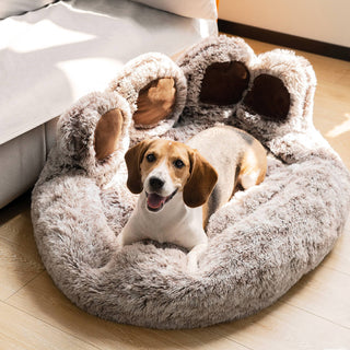 Large Round Dog Bed - Plush Paw