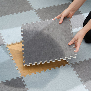 Linen-Style Patchwork Play Pet Friendly Mat