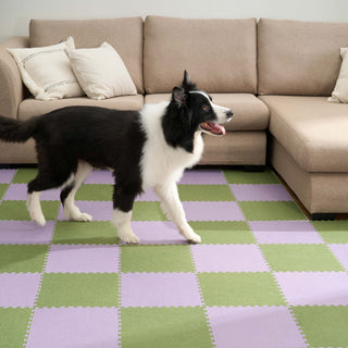 Linen-Style Patchwork Play Pet Friendly Mat