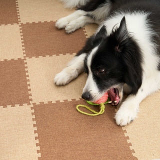 Linen-Style Patchwork Play Pet Friendly Mat