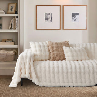 Luxe Ripple Faux Fur Sofa/Couch Cover