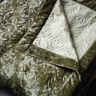 Luxe Velvet Olive Quilt Set