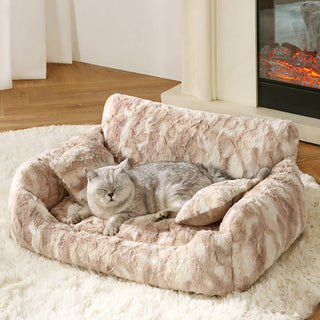 Modern Marble Warm Washable Orthopedic Support Dog & Cat Sofa Bed