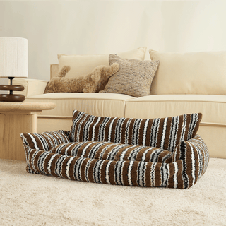 Monochrome Stripes Pet Sofa with Cushions