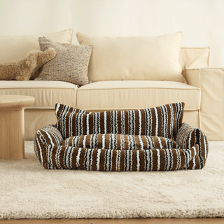 Monochrome Stripes Pet Sofa with Cushions