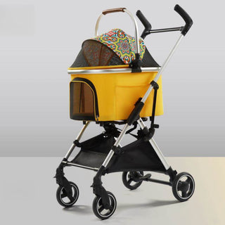 Multifunctional 2-in-1 Aluminum Alloy Pet Stroller - Ultra-Light & Detachable for Puppies