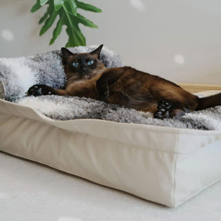 Multifunctional Faux Lambswool & Leather Pet Nest Dog Bed