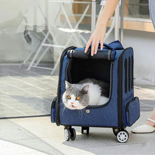 Multipurpose Folding Cat Travel Backpack Pet Trolley Case