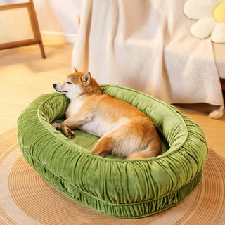 Oval Orthopedic Support Cozy Sleeping Detachable Dog & Cat Bed