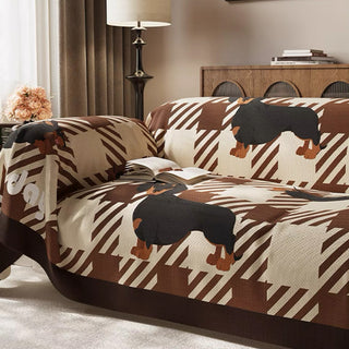 Plaid Dachshund Sofa/Couch Cover