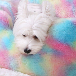 Rainbow Unicorn Plush Washable Warming Dog & Cat Bed