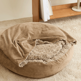 Semi-Enclosed Plush Peace Pet Bed