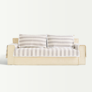 StripeScape Linen Sofa Cover