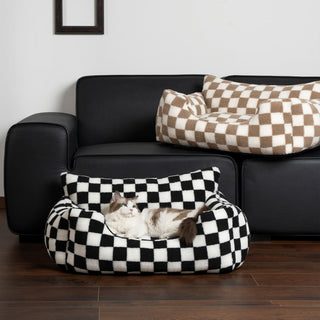 Stylish Checkerboard Warmth Removable Washable Dog Sofa Bed