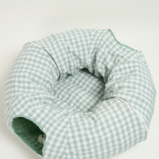 Tartan Foldaway Cat Tunnel & Bed