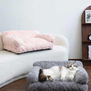 Ultra-Soft Faux Rabbit Fur Jacquard Warm Dog & Cat Bed