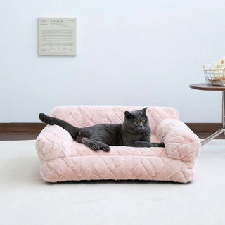 Ultra-Soft Faux Rabbit Fur Jacquard Warm Dog & Cat Bed