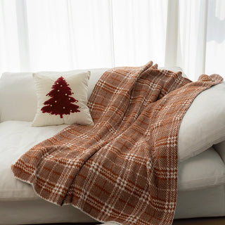 Warm Rustic Plaid Cozy Throw Blanket