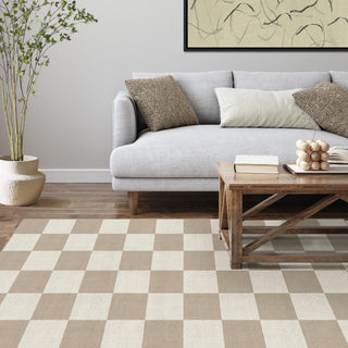 Easy Clean Rug Designer Checkerboard Spillproof Pet Friendly Living Room Rug